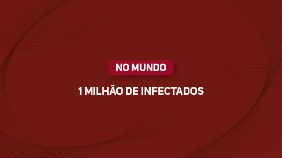 Arte com texto: 1 milhão de infectados