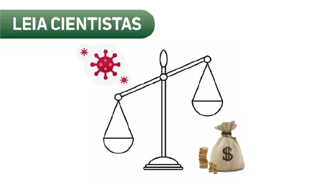 Ilustração economia x saúde