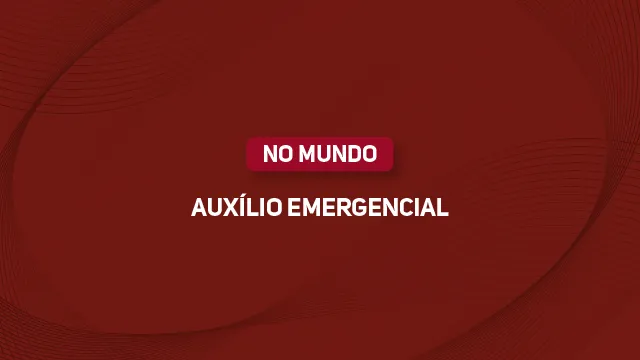 Arte com texto: Auxílio emergencial