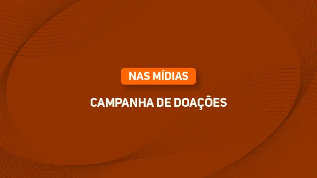 Arte com texto: Campanha de doações